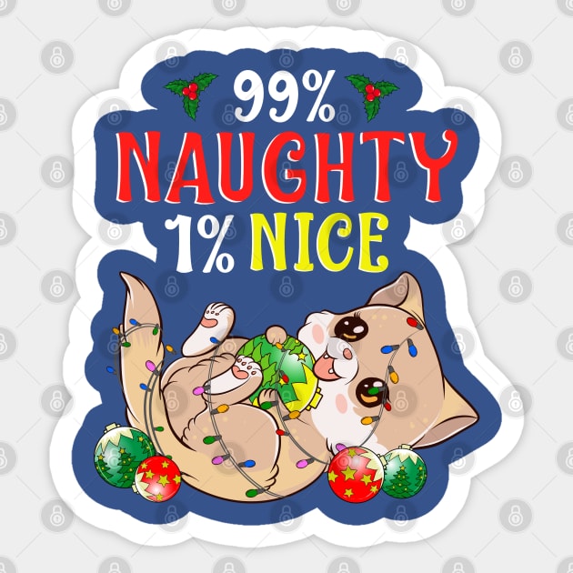 Naughty or Nice Christmas Cat Funny Humor Sticker by creative